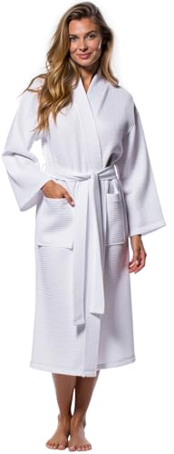Turquaz Lightweight Full-Length Robes For Women Waffle Kimono Bathrobe - Soft, Fast-Drying, Long-Lasting Cotton Blend Unisex