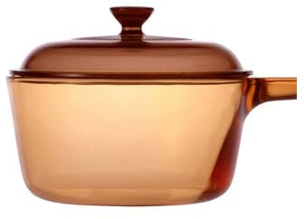 Corning Visions Vision Ware Amber 3 Piece Double Boiler Sauce Pan w/ Lid