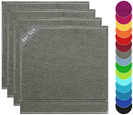 Lashuma Trapos Cocina Rizo 50x50 – Gris Oscuro Linz, Paños de Cocina 100% Algodon, 4 Toallas Color