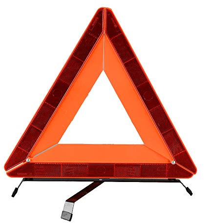 AYKRM Warndreieck Euro mit Aufbewahrungsbox, ECE Zertifiziert -Notfalldreieck- Sicherung von Unfall- und Gefahrenstellen (ROT3)