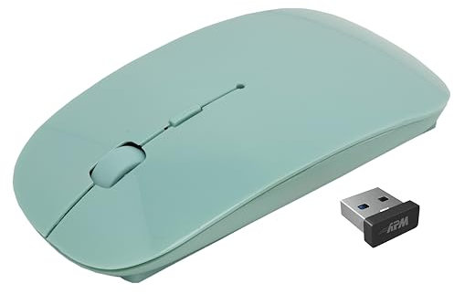 apm Ratón inalámbrico Mint 2.4 GHz, Color Pastel, Receptor USB, ambidiestro, dpi Ajustable 800/1200/1600, Pilas Incluidas, Compatible con PC Mac Ordenador portátil, 100402