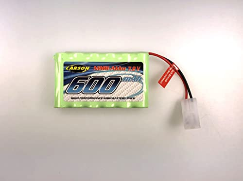 Carson 500608268 Batteria NiNM 7,2 V/600 mAh - Batteria di ricambio, batteria RC, accessori per veicoli radiocomandati, batteria di ricambio per modellini, colore giallo