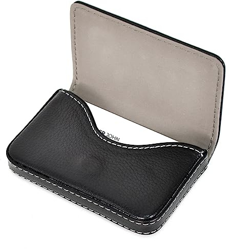 Naapesi Porta Biglietti da Visita con Chiusura Magnetica, Custodia in Pelle PU di lusso per Biglietti da Visita, Portafogli / Porta Carte di Credito, per Uomini e Donne (Nero)