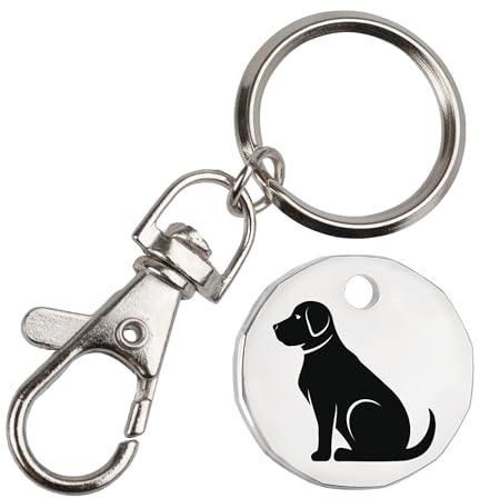 Harts Sitting Dog Trolley Token Keyring New 12 Sided £1 Coin Shape x 1 unit