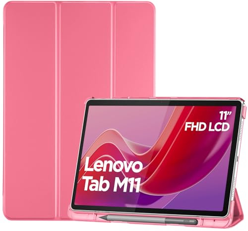 ProCase Cover per Lenovo Tab M11 2024 11 Pollici TB330FU, Custodia con Portapenna Lenovo Tab M11 Case Auto Sonno/Veglia -Rosa melone