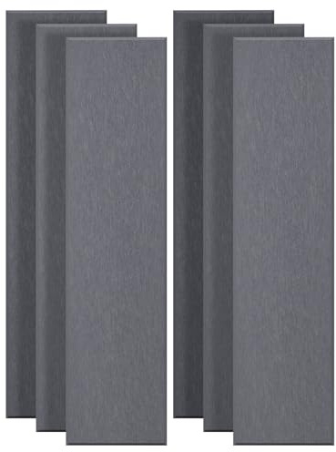 YLCHom 6 PCS Self-Adhesive Acoustic Panels, 47.2” x 11.8” x 0.4” Sound Acoustic Treatment Panels, High Density Sound Proof Panels for Home Theater and Office - African Grey