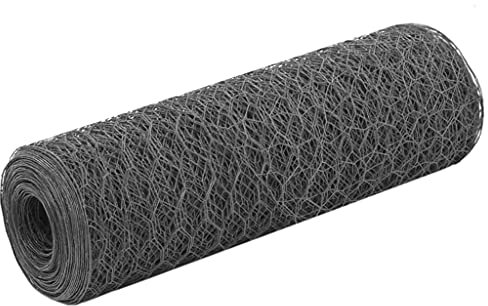 Sufrk Recinzione in filo di acciaio con rivestimento in PVC, 25 x 0,5 m, grigio, recinzione da giardino, pannello ornamentale per recinzioni paesaggistiche, pannello di recinzione per esterni