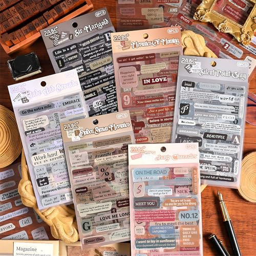 800 Stück Sticker Sprüche 36 Sheets Scrapbook Stickers Scrapbook Zubehör Set Scrapbooking Sticker Bullet Journal Zubehör Motivationsaufkleber für DIY Journaling Scrapbook