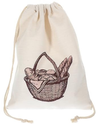 Amosfun Sacchetti Per Pane Riutilizzabili in Lino 40x30 Cm Coulisse, Borsa Per Panetteria Portatile, Adatti Per Toast, Biscotti e Prodotti Da Forno, Conservazione Alimenti Naturale e Versatile