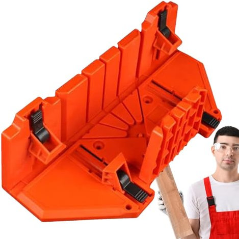 Guide de boîte de scie, boîtes à bûches - Ensemble de boîte à onglets et - arrière en acier pour des coupes précises, boîte à main, boîte à onglets de serrage, coins réglables pour fa