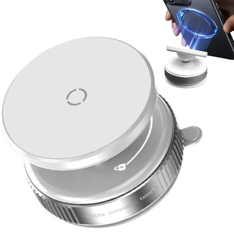 Uonguon Support magnétique pour téléphone portable, support de téléphone sous vide, rotatif à 360°, aimant puissant, support pour smartphones, accessoire d'intérieur de voiture ou bureau pour la