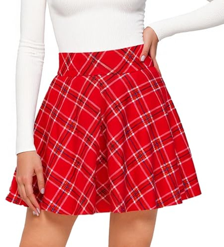 Neteson Minigonna Donna Sexy Gonna Corta Donna Linea A Vita Alta Mini Gonna Plissettata Elastico Basic Gonna Tennis Skater Scuola Danza Casual