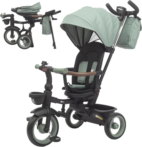 Twinly Triciclo Evolutivo Bebé Plegable Sami, Verde Oscuro