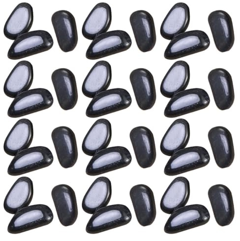 Genérico Piedras Decorativas Negras Naturales para Jardín y Acuario Guijarros Pulidos de 2-4 CM 2 Kg Grava Multifuncional para Macetas y Peceras Relleno para Decoración Paisajística