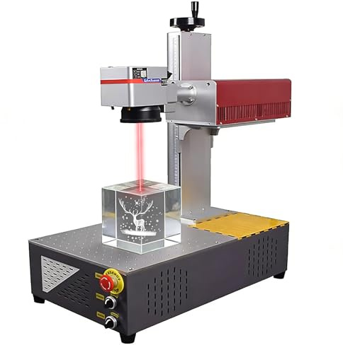 Macchina per marcatura laser UV 3D, incisione laser interna in cristallo ad alta precisione, 5 W, con asse rotante da 80 mm, 70 x 70 mm, 175 x 175 mm, per vetro di cristallo per regali artigianali e