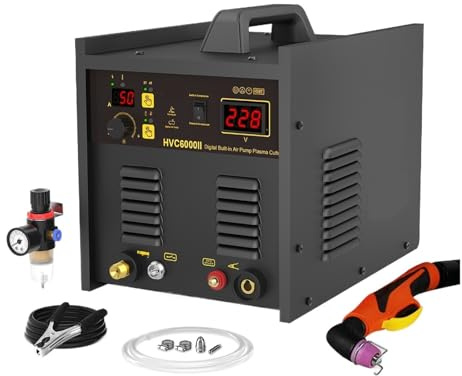 Plasma Cutter with Built-in Air Compressor Portable Non-Touch Inverter Cutting Machine Cut 1-12mm Easy to Cut, Powerful Operation