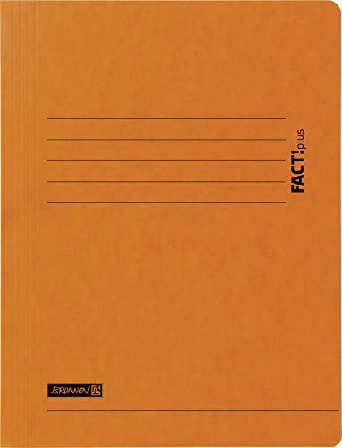 Baier & Schneider Brunnen 102015340, Jurismappe für A4, Hochwertiger Pressspankarton 375 g/m², 0, 4 mm dick, Fact!Plus, 10 Stück orange
