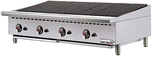 Winco Commercial Natural Gas Charbroil Grill with Radiant Heat, 4 Burner, 48