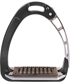 Acavallo Arena Aluplus Junior Steigbügel Sicherheitssteigbügel mit seitlichem Öffnungsmechanismus, Farbe:Titan