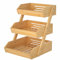G.a HOMEFAVOR 3-Tier Bamboo Fruit Basket Bowl Holder, Bread Vegetables Storage Stand for Kitchen Countertop, Snacks Rack in Home Kitchen and Office, Natural