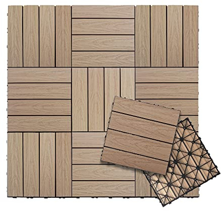 NewTechWood UltraShield Naturale 1 ft. x 1 ft. Quick Deck Outdoor Composite Deck Tile in Canadian Maple (10 sq. ft. per Box)