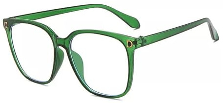 Blue Light Blocking Glasses for Women and Men - Lightweight Computer/Gaming/TV/Phones Glasses - Anti-Eyestrain & UV Glare, Classic Square Eyeglasses Frame (Green Frame + Clear Lens)