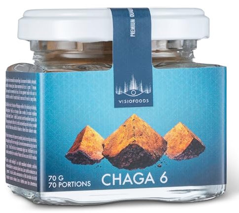 VisioFoods - Chaga 6 - Dual extrahiertem Chaga-Pilz Extrakt Pulver 70 g - Aus Lappland