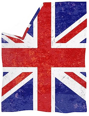 Showudesigns Decke mit Union Jack-Flagge für Damen und Herren, Decken für Sofas, Betten, Schlafzimmer, Büro, Dekoration, UK-Flaggen, Überwurfdecke, klein, 90 x 120 cm