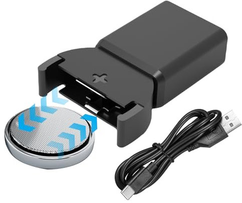 Meindin Chargeur de Batterie Rechargeable, Chargeur de Batterie Bouton, Chargeur de Batterie USB pour Piles Bouton avec Voyant LED, Chargeur Universel de Pile Bouton pour Piles Bouton Rechargeables