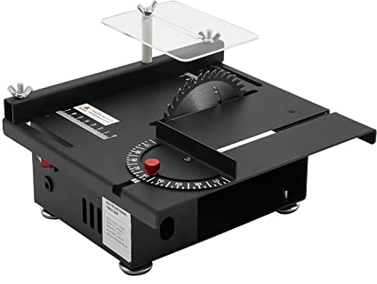 Dekltus Mini sierra circular de mesa, 200 W, 7 velocidades de velocidad ajustable, sierra de mesa eléctrica precisa para manualidades, madera hecha a mano (negro)