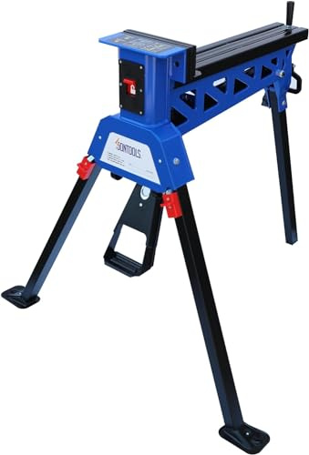 SOONTOOLS Banco de trabajo móvil plegable, banco de trabajo móvil con pedal, fuerza de sujeción de 1000 kg, carga de 250 kg, mesa de trabajo plegable y tensora para madera y metal