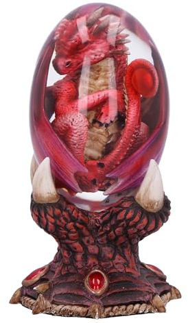 Nemesis Now Elemental Dragonlings – Œuf de Dragon Rouge feu en résine, Rouge, moulé dans la résine la Plus Fine, habilement Peint à la Main