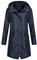 EFOGEP Damen Wasserdichte Jacke: Frauen Wandermantel Langarm Trench Regenmantel Windbreaker Jacke mit Kapuze Outwear Herbst Winter Leichte Outdoor Laufjacke mit Taschen Marine Blau S