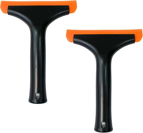 Tergivetro in silicone, tergivetro in 2 pezzi, piccolo tergivetro per doccia, tergivetro per vetri, tergivetro in silicone per auto per finestrini, specchi, vetri, cucine, bagni (nero)