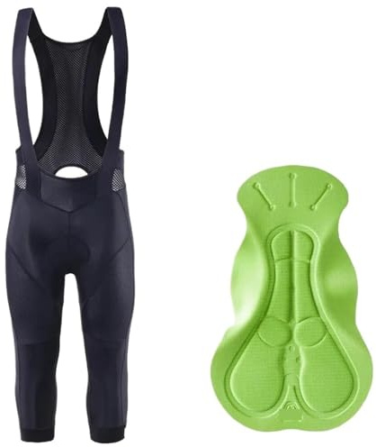 NJIEzhao Cuissard à Bretelles for Hommes, Collants de vélo, vêtements Professionnels de vélo de Route, Bretelles d'équitation Longue Distance 6H, 3/4 Pantalon Cycliste Homme(S)