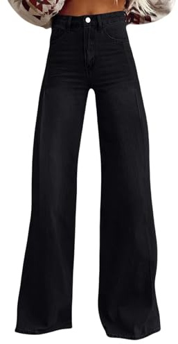 Pantalones vaqueros para mujer, extra largos, tallas grandes, pantalones vaqueros, cintura alta, pantalones vaqueros de pierna ancha, pantalones vaqueros, pantalones elásticos, holgados, largos
