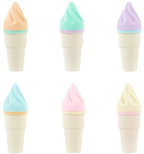 ULTECHNOVO 6 pièces Surligneurs Stylo Marqueur Forme de Cornet de Glace Couleurs Portable pour École Bureau et Scrapbooking