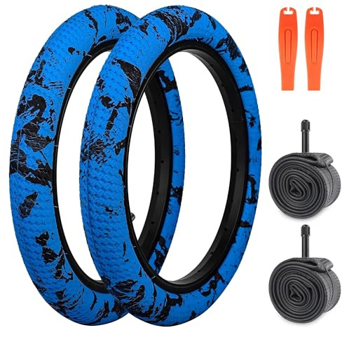 ZUKKA 2-pack 30TPI cykeldäck 16 tums däck 16 x 2,10 kappa 56–305 Plus 2-pack 16 tums slang 16 x 1,75/2,125 AV35 mm för MTB, mountainbike, BMX