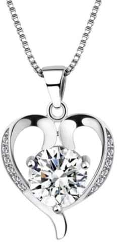 hjärtformat hänge 925 halsband för kvinnor fina smycken zirkon kvinnlig halsprydnad