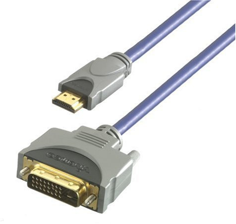 SVD Vivanco HDMI/DVI-D Connection, 3.0m - adaptadores de Cable de vídeo (3.0m, 3m, HDMI, DVI-D) Azul