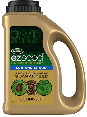 Scotts EZ Seed Patch & Repair for Sun and Shade - Combination Mulch, Sun and Shade Grass Seed & Fertilizer for Bare Spots & Lawn Patch Repair, Covers up to 85 sq. ft., 3.75 lb.
