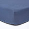 HOMESCAPES Leinen Spannbettlaken extra hoch 90x190 cm Marineblau, Halbleinen Bettlaken mit Gummizug aus 60% Leinen und 40% Baumwolle