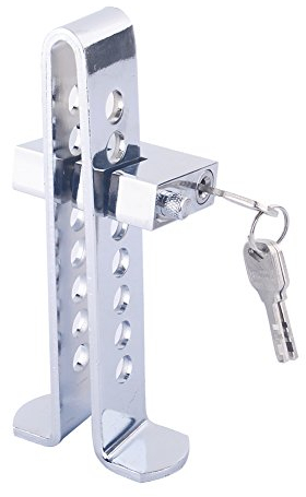 Kupplungsschloss mit 8 Löchern, Edelstahl Auto Radschloss Diebstahlsicherung Bremspedal Schloss Kupplungssicherung Auto Sicherheitsschloss mit 3 Schlüsseln Diebstahlsicherung für Auto