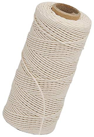 Cordón de Panadero,Hilo de algodón de Cocina de,Seguro para Alimentos.Ideal para Atar,Adecuado para Aves de Corral,Salchichas,tareas domésticas,artesanías y decoración,Cable de macramé DIY 220m