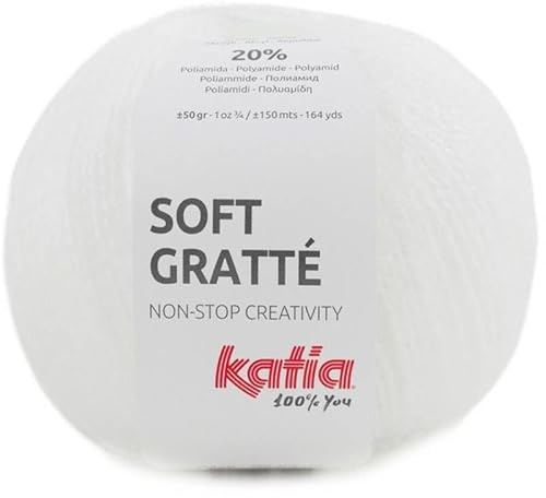 Lanas Katia Soft Gratte Pelote de laine Blanc Code 60