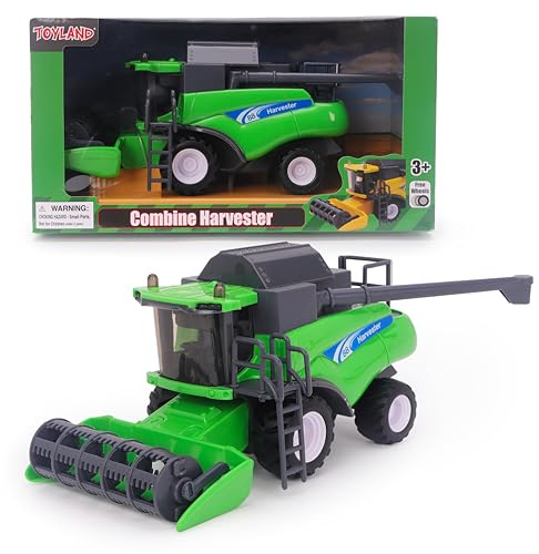 Toyland® 1:32 Scale Friction Powered Green Combine Harvester - Farm Toys - 25cm x 11cm