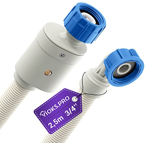 Vioks.pro Aquastop Manguera Goma Lavadora Lavavajillas 2,5 m 3/4 pulgadas – Extensión de Manguera para Lavavajillas, Manguera de Agua Aquastop