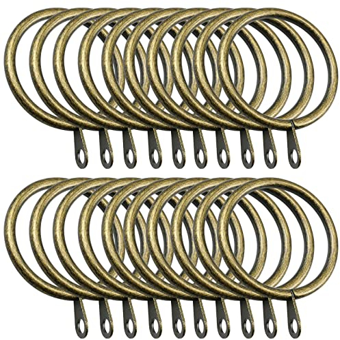 inodiref 20 Piezas Anillos de Cortina de Metal 38mm de Diámetro Interno Anillos de Cortina de Metal Bronce para Colgar Cortinas en Baños Dormitorios