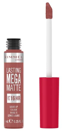 Rimmel London Lasting Mega Matte Lipstick Liquid Lipstick Long Lasting Moisturizing Formula Vegan 200 Pink Blink, 7.4ml