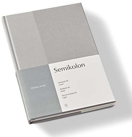 Semikolon 368732 Notizbuch Natural Affair A5 liniert - 176 Seiten, cremeweißes Papier - Lesezeichen - Moonstone